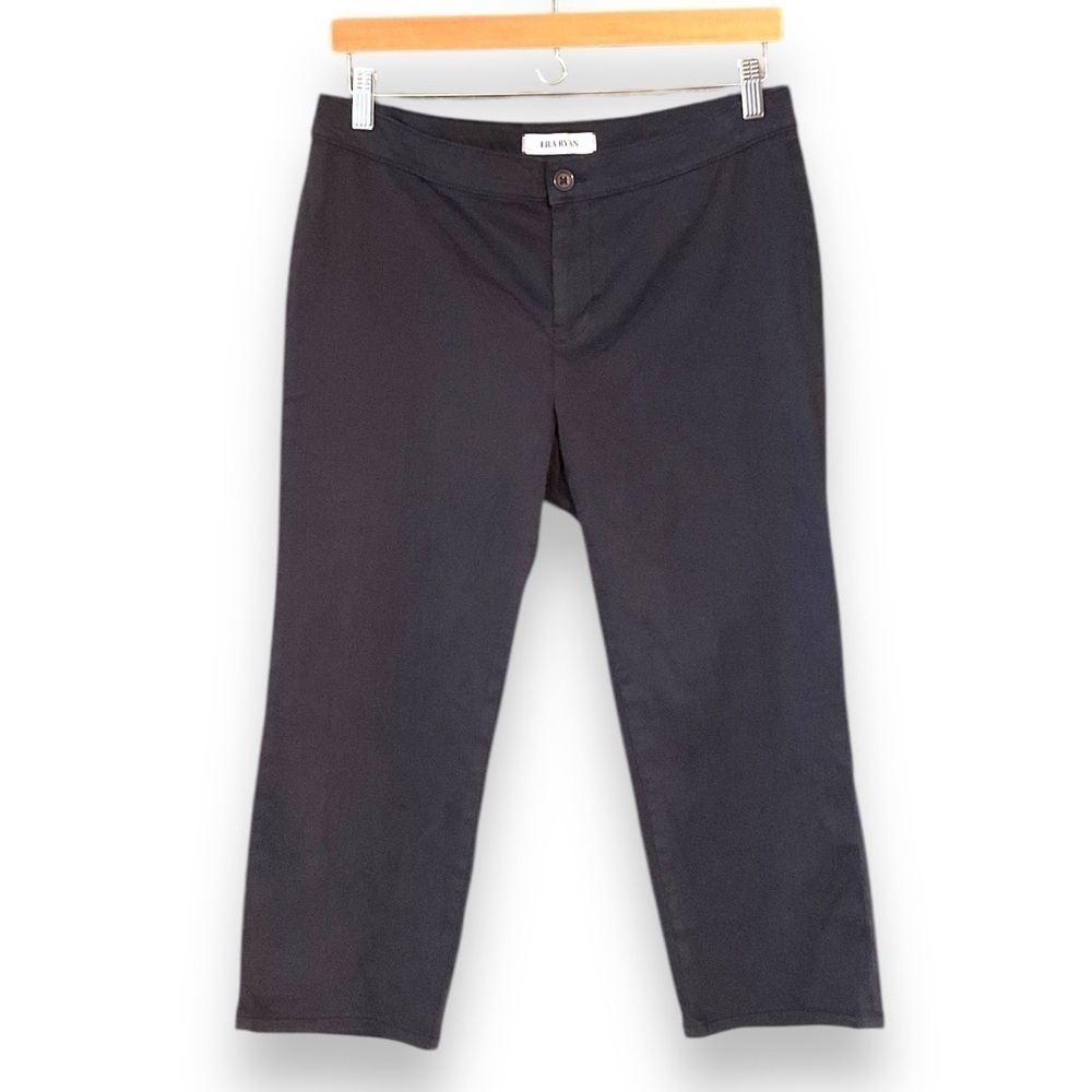 Lila Ryan Navy Blue Jase Stretchy Crop Flat Front Chino Pant Size 10 NEW